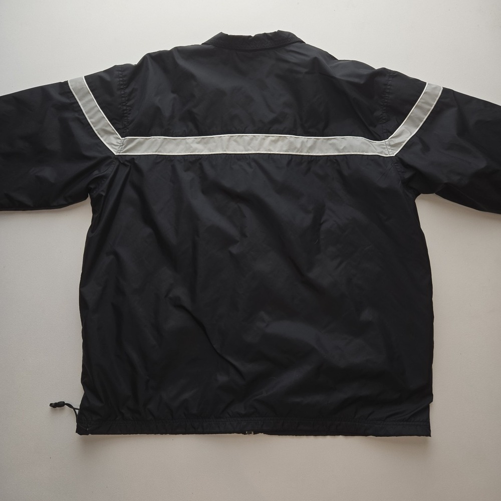 Vintage Nike Windbreaker Jacket XL Black White Stripe Full Zip Retro 90's Style - Picture 9 of 9